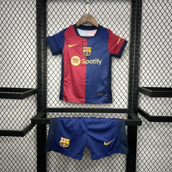 Kit Enfant FC Barcelone Bleu et Grenat 2024/2025 — devant