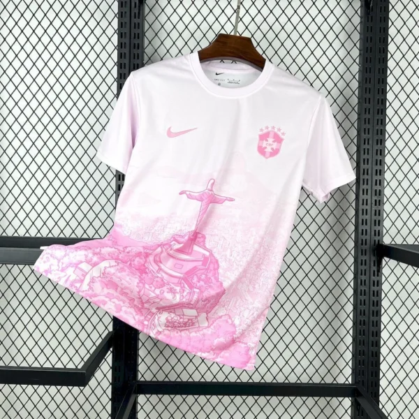 Maillot Brésil Concept Blanc et Rose 2025/2026 — devant