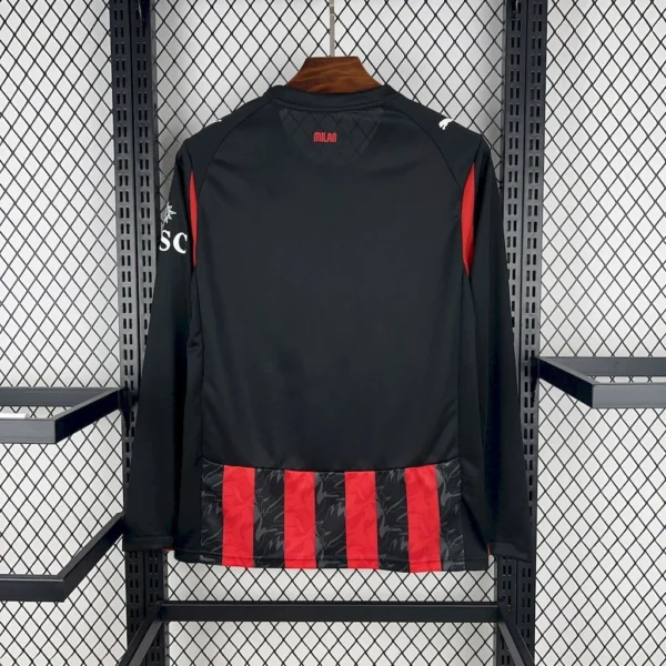 Maillot AC Milan Domicile 2025/2026 Manches Longues — dos Maillot AC Milan Domicile 2025/2026 Manches Longues — dos