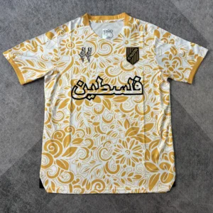 Maillot Palestine Concept Blanc Doré 2025/2026 — devant Maillot Palestine Concept Blanc Doré 2025/2026 — devant