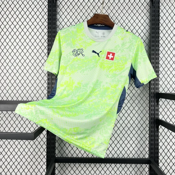 Maillot Suisse Extérieur Vert Fluo 2026/2027 — devant Maillot Suisse Extérieur Vert Fluo 2026/2027 — devant