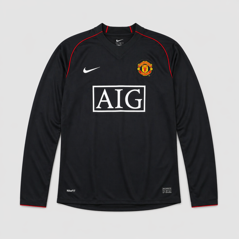 Maillot Manchester United Rétro Extérieur 2007/08 Manches longues