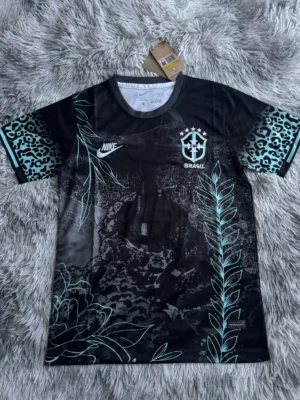 Maillot Brésil Concept Noir et Turquoise 2025/2026 — devant Maillot Brésil Concept Noir et Turquoise 2025/2026 — devant