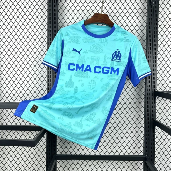 Maillot OM Concept Turquoise 2025/2026 — devant Maillot OM Concept Turquoise 2025/2026 — devant