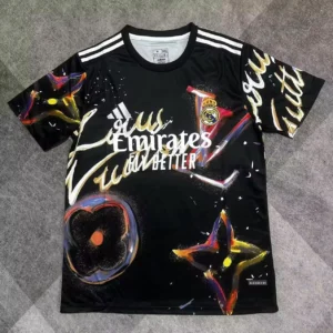 Maillot Real Madrid Concept Fleurs Noir 2025/2026 — devant Maillot Real Madrid Concept Fleurs Noir 2025/2026 — devant