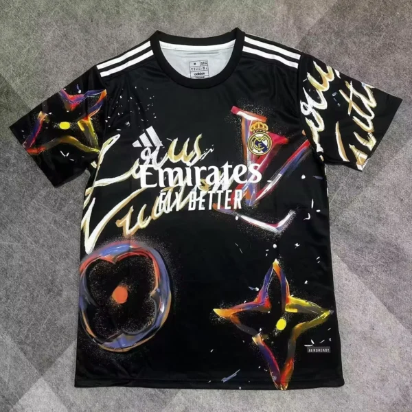 Maillot Real Madrid Concept Fleurs Noir 2025/2026 — devant