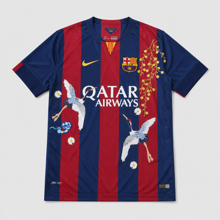 Maillot Barcelona Brodé Rétro Domicile 2014/15