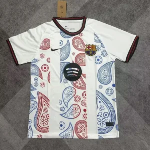 Maillot FC Barcelone Concept Paisley Blanc 2025/2026 — devant Maillot FC Barcelone Concept Paisley Blanc 2025/2026 — devant