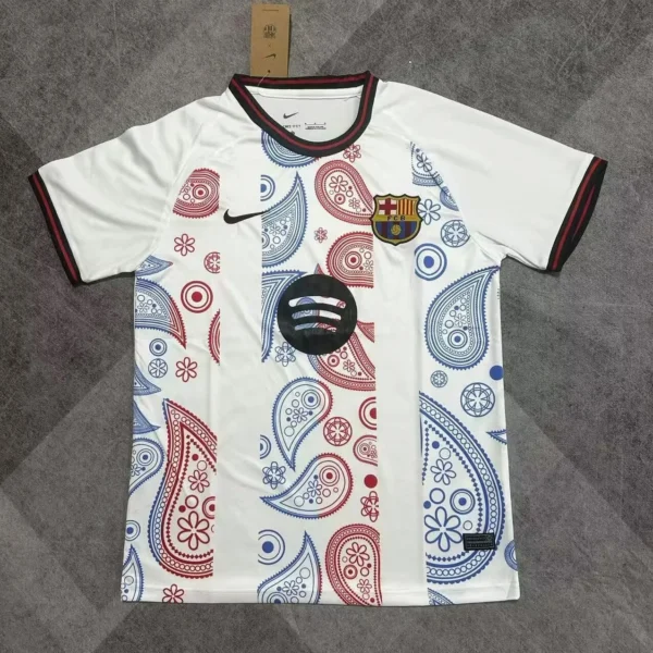 Maillot FC Barcelone Concept Paisley Blanc 2025/2026 — devant