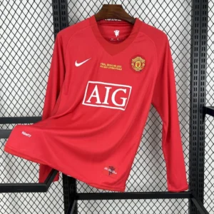 Maillot Manchester United Retro Finale LDC 2007/2008 Manches Longues — devant