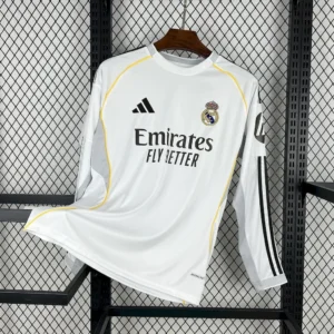 Maillot Real Madrid Domicile 2025/2026 Manches Longues — devant Maillot Real Madrid Domicile 2025/2026 Manches Longues — devant