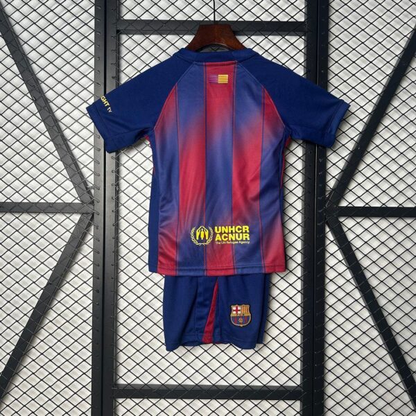 Kit Enfant FC Barcelone Bleu et Grenat 2025/2026 — dos