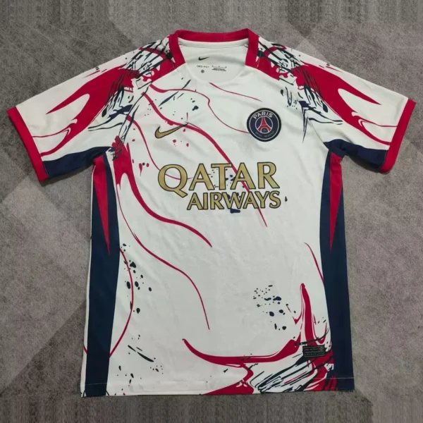 Maillot PSG Concept Blanc Marbré 2025/2026 — devant