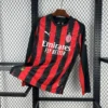 Maillot AC Milan Domicile 2025/2026 Manches Longues — devant Maillot AC Milan Domicile 2025/2026 Manches Longues — devant
